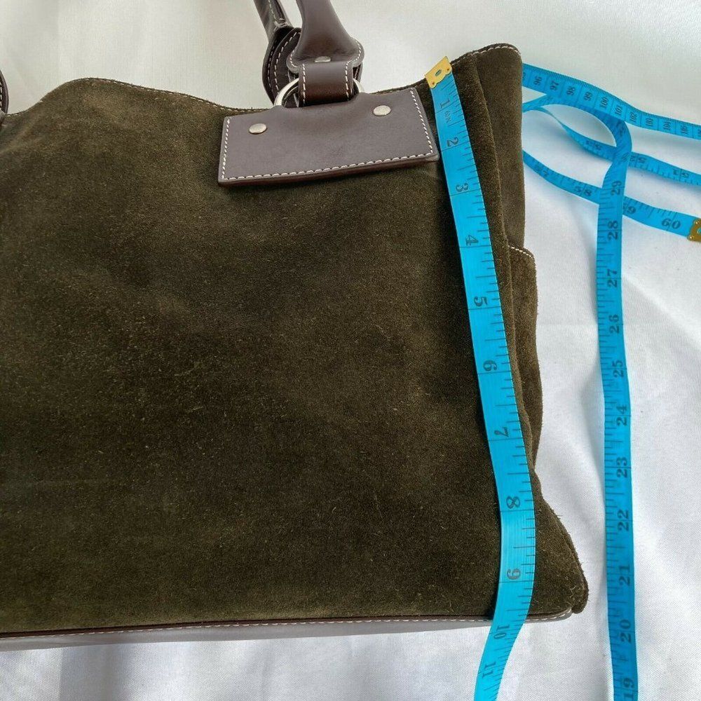 Suede Tote Ralph Lauren Styled Equestrian Quiet Luxury Olive Bag - Picture 7 of 10
